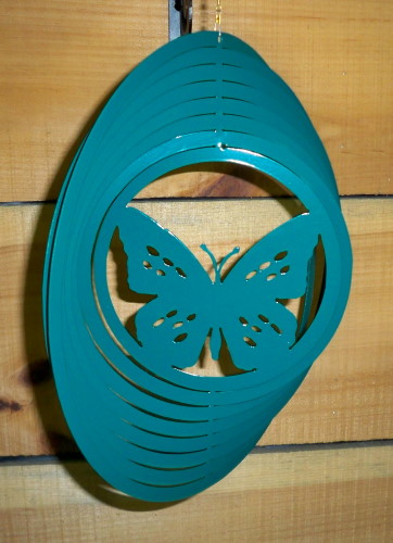 Butterfly Teal Wind Spinner